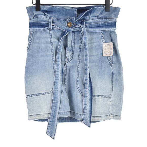 Free People Dresses & Skirts - Free People Splendor In the Grass Paperbag High Waist Denim Skirt, size 2, NWT